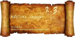 Kürti Zajzon névjegykártya